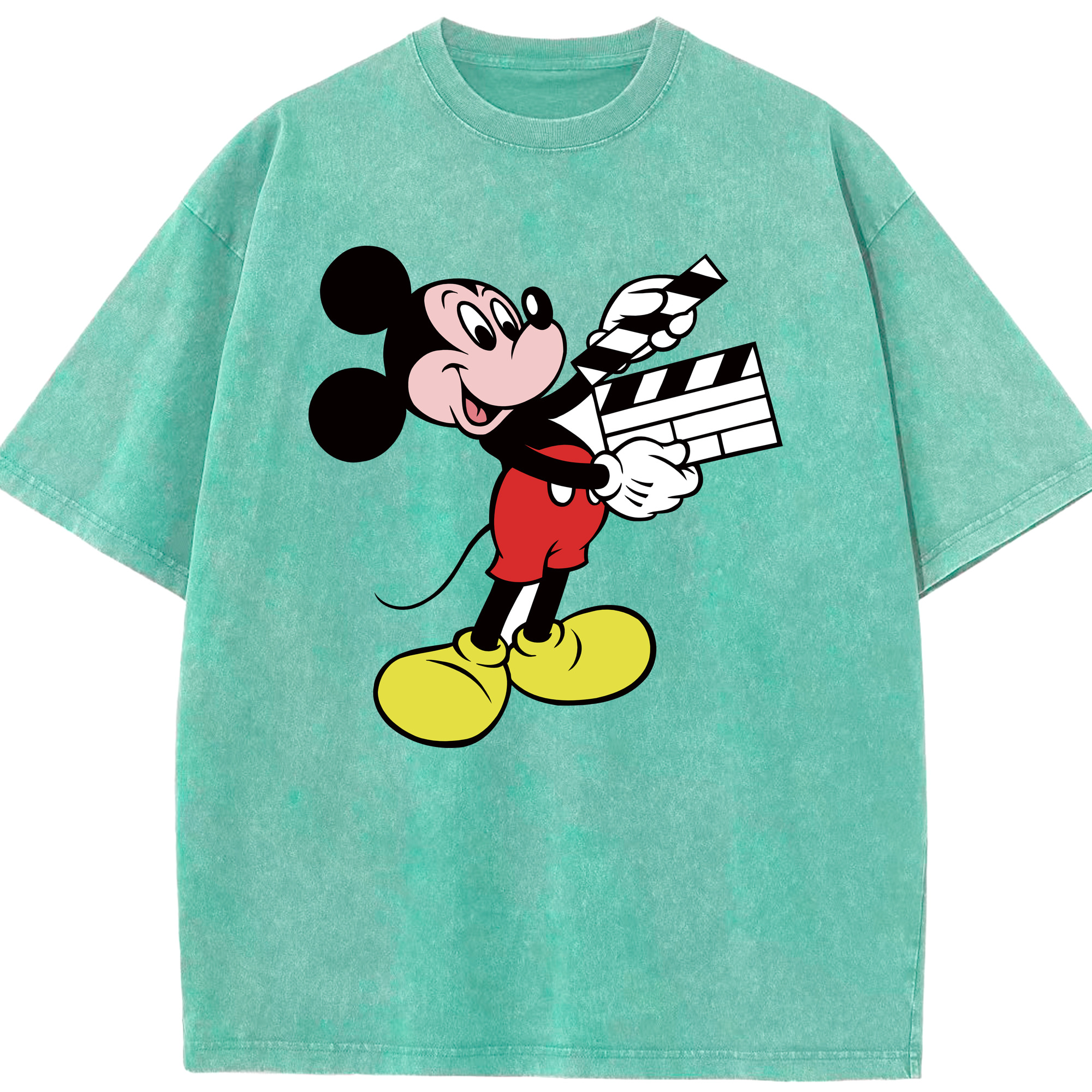 （画像用） ミッキーマウス Mickey Mouse 綿100% ヴィンテージ風 半袖Tシャツ（フロントプリント）